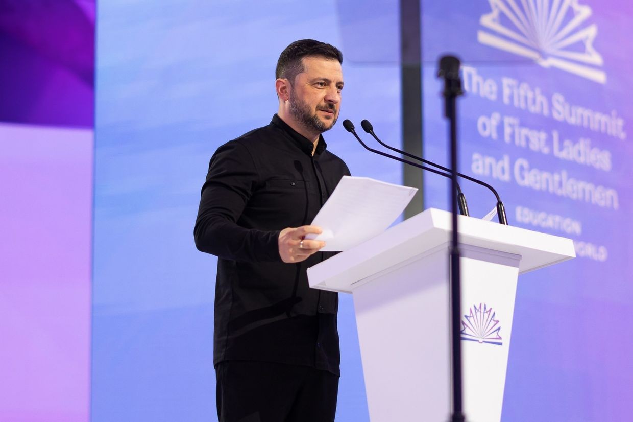 Ukrainian President Volodymyr Zelenskyi during a press conference in September 2025. Official photo.