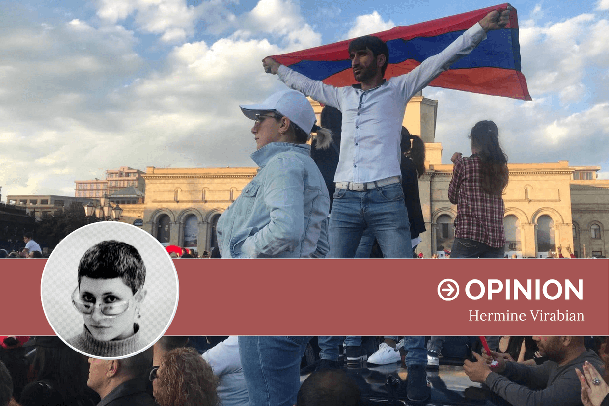 Armenians protest in Yerevan in 2018. Photo: OC Media.&nbsp;