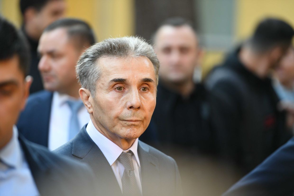 Bidzina Ivanishvili ahead of casting his vote in the 2025 local elections. Photo: Mariam Nikuradze/OC Media.