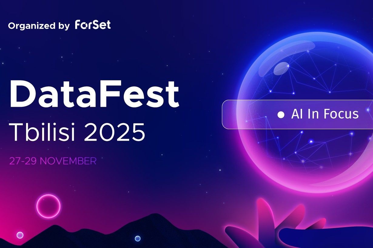 A promotional poster for DataFest Tbilisi 2025.