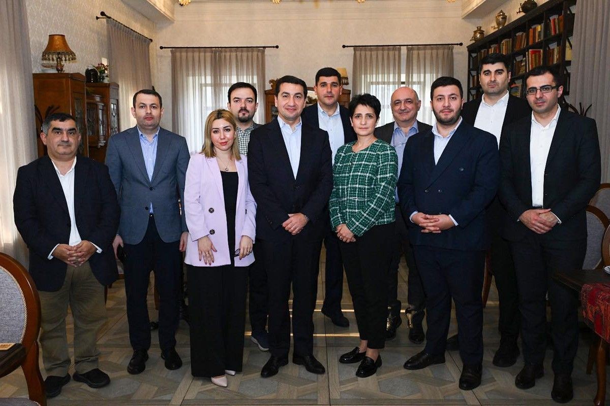Aide to the President of Azerbaijan Hikmat Hajiyev met with a delegation of Armenian civil society in Baku. Official photo.