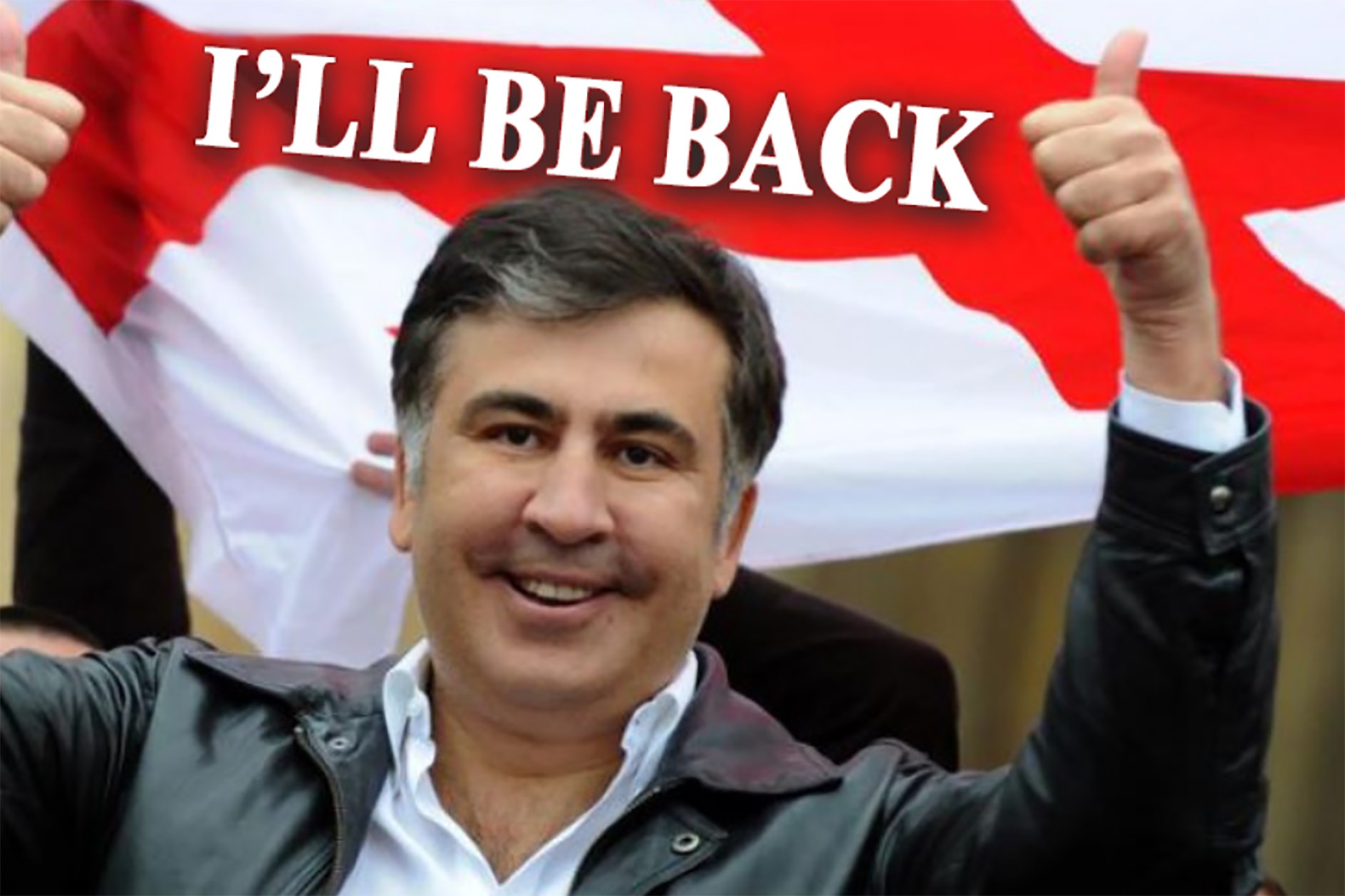 An image of former Georgian President Mikheil Saakashvili was displayed on many of the hacked websites.