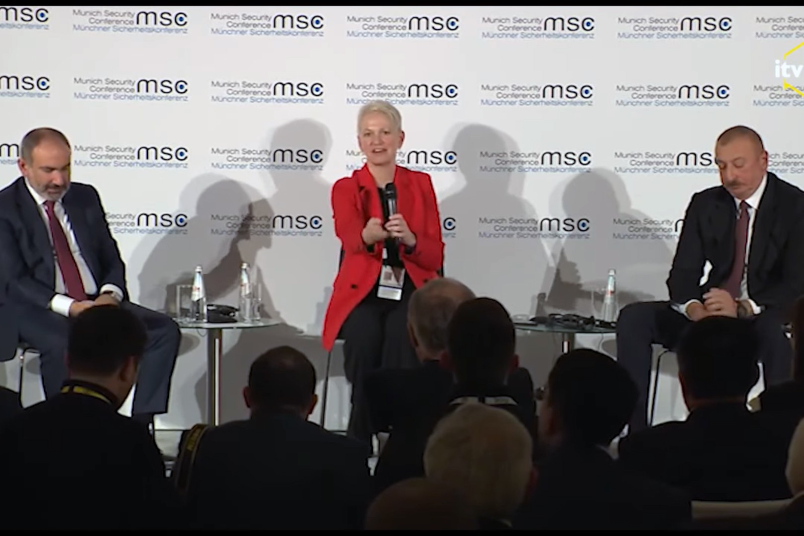 Nikol Pashinyan and Ilham Aliyev at the 2020 Munich Security Conference.