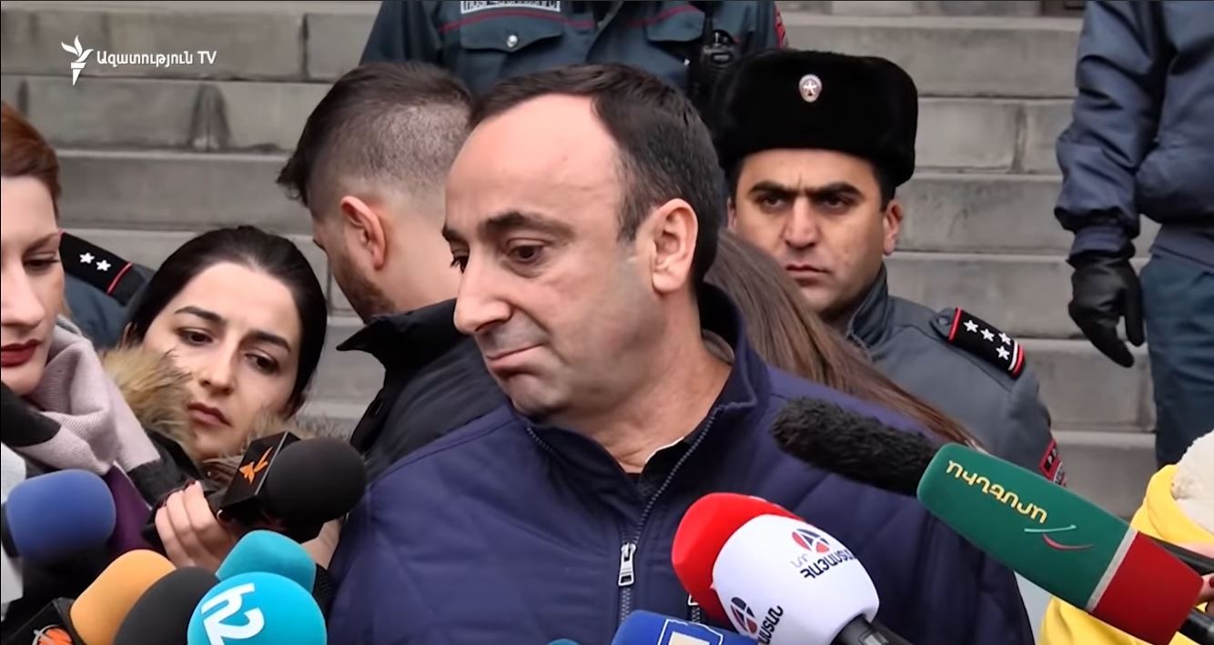 Hrayr Tovmasyan.  Photo: RFL, still from video.