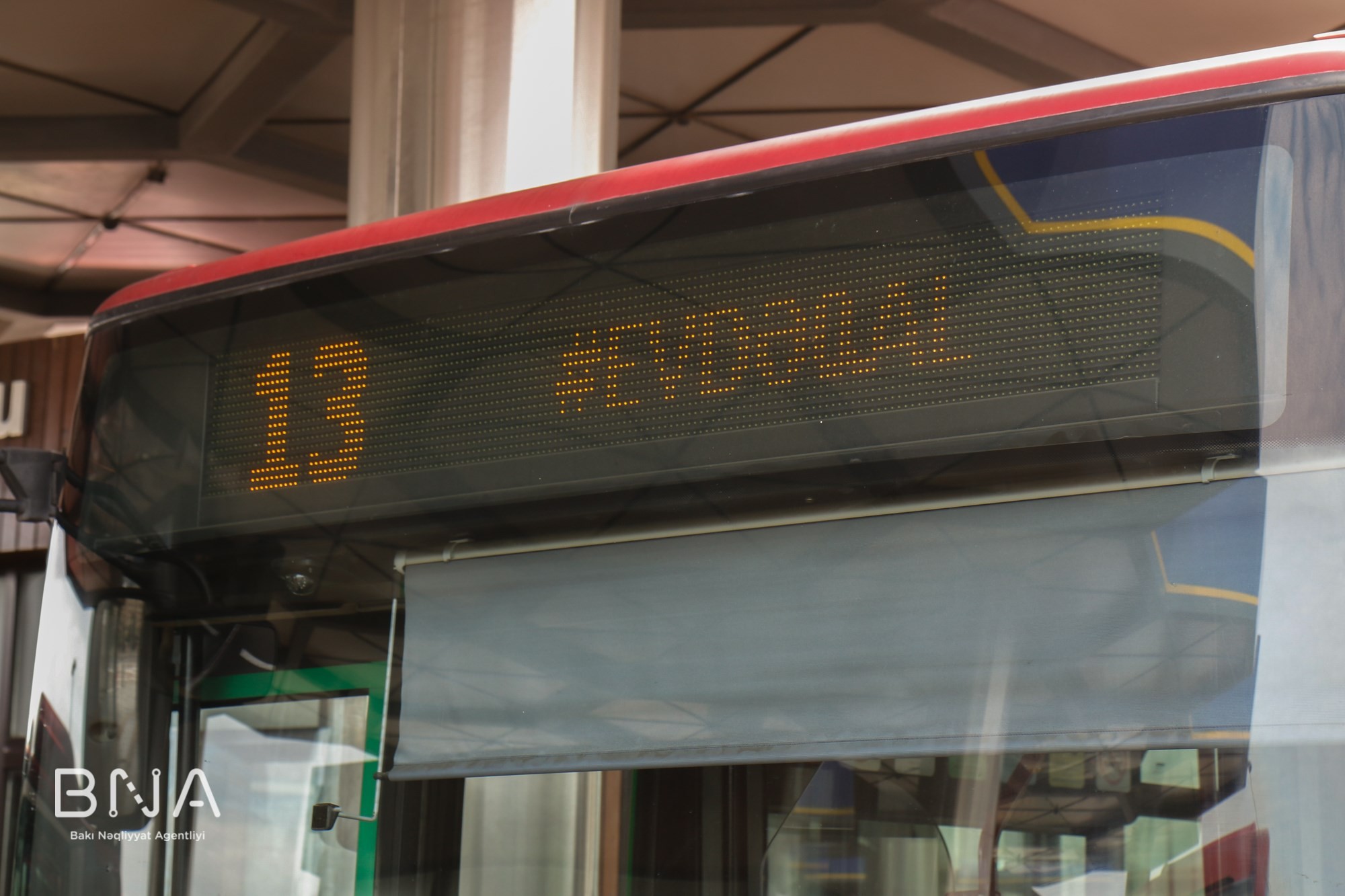A bus in Baku with the route name is 'stay home'. Photo: BMG.
