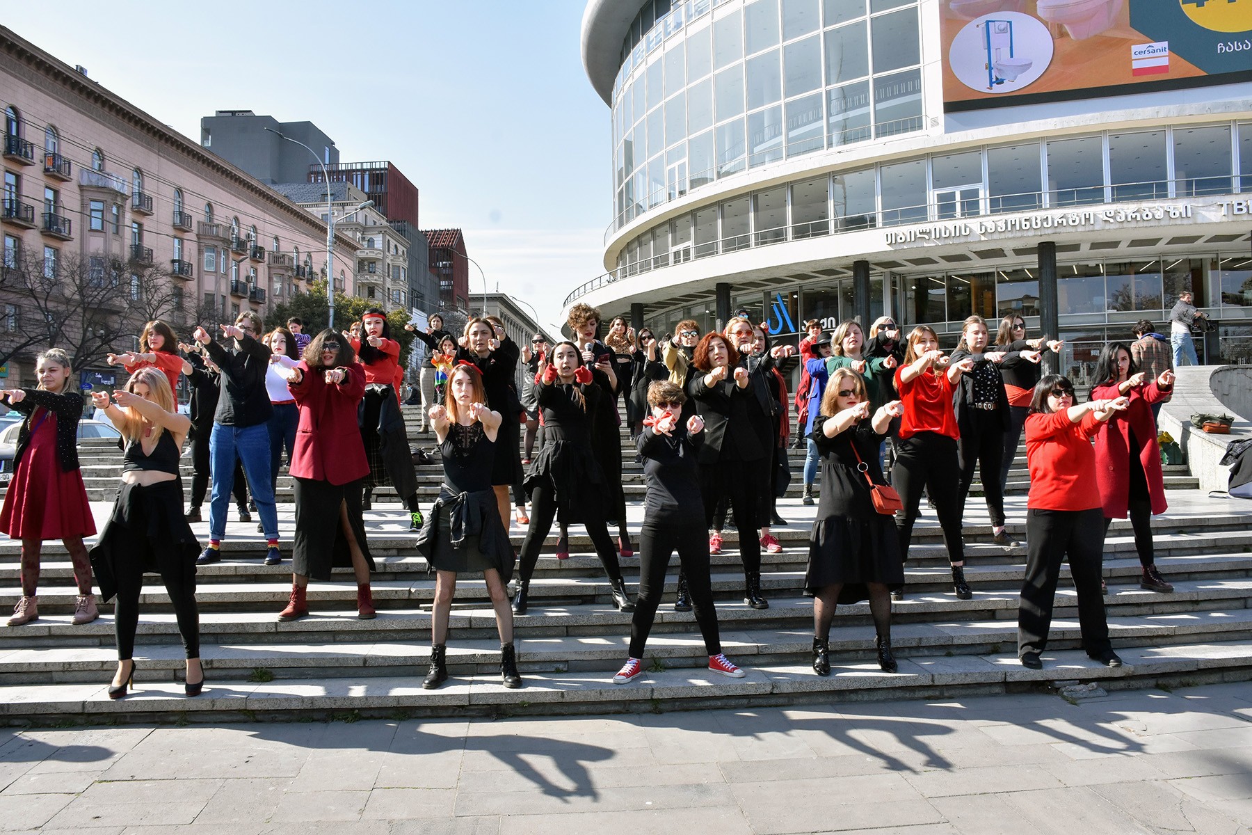 A performance outside the Tbilisi Concert Hall. Photo: Shota Kincha/OC Media.