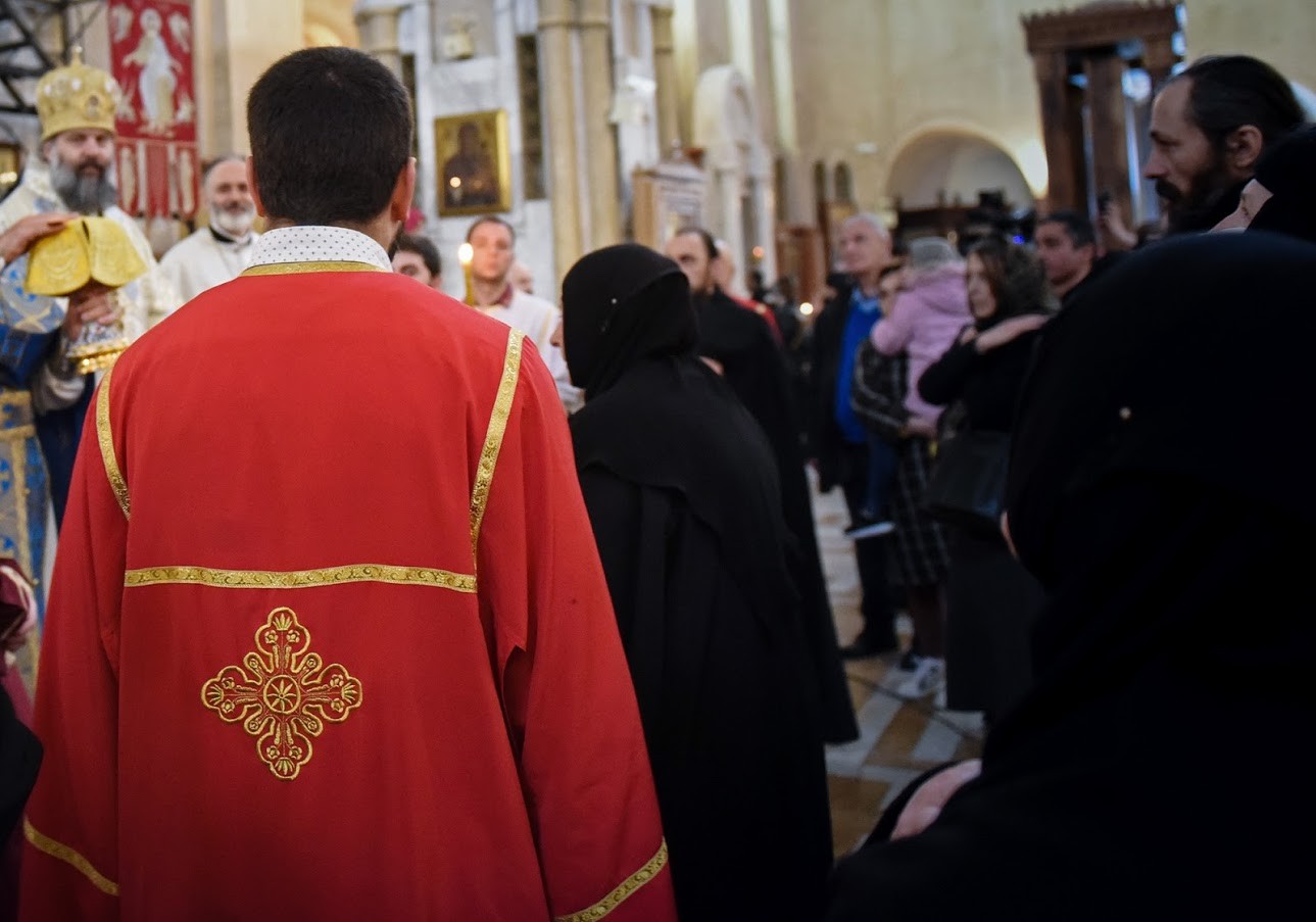 Holy Trinity Cathedral in Tbilisi on 7 April. Photo: Mariam Nikuradze/OC Media. 