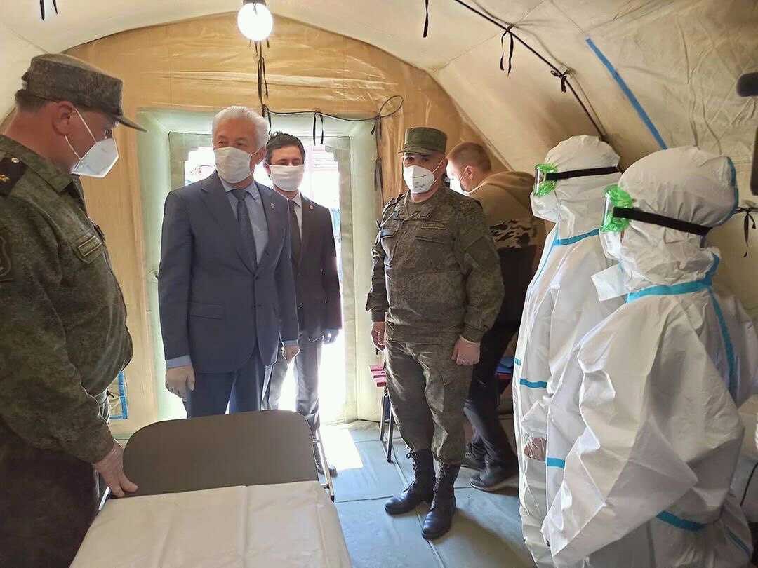 Newly constructed field hospital. Photo: Press service of the  government of Daghestan.