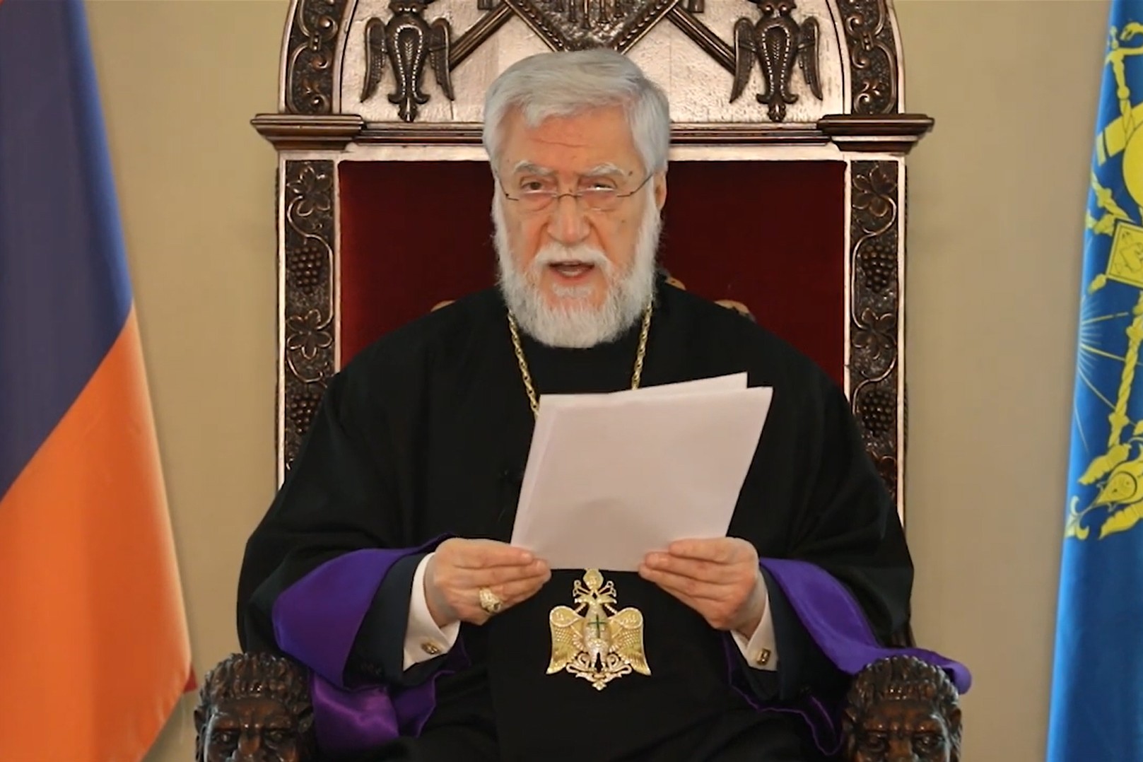 Catholicos Aram I. Video still. 