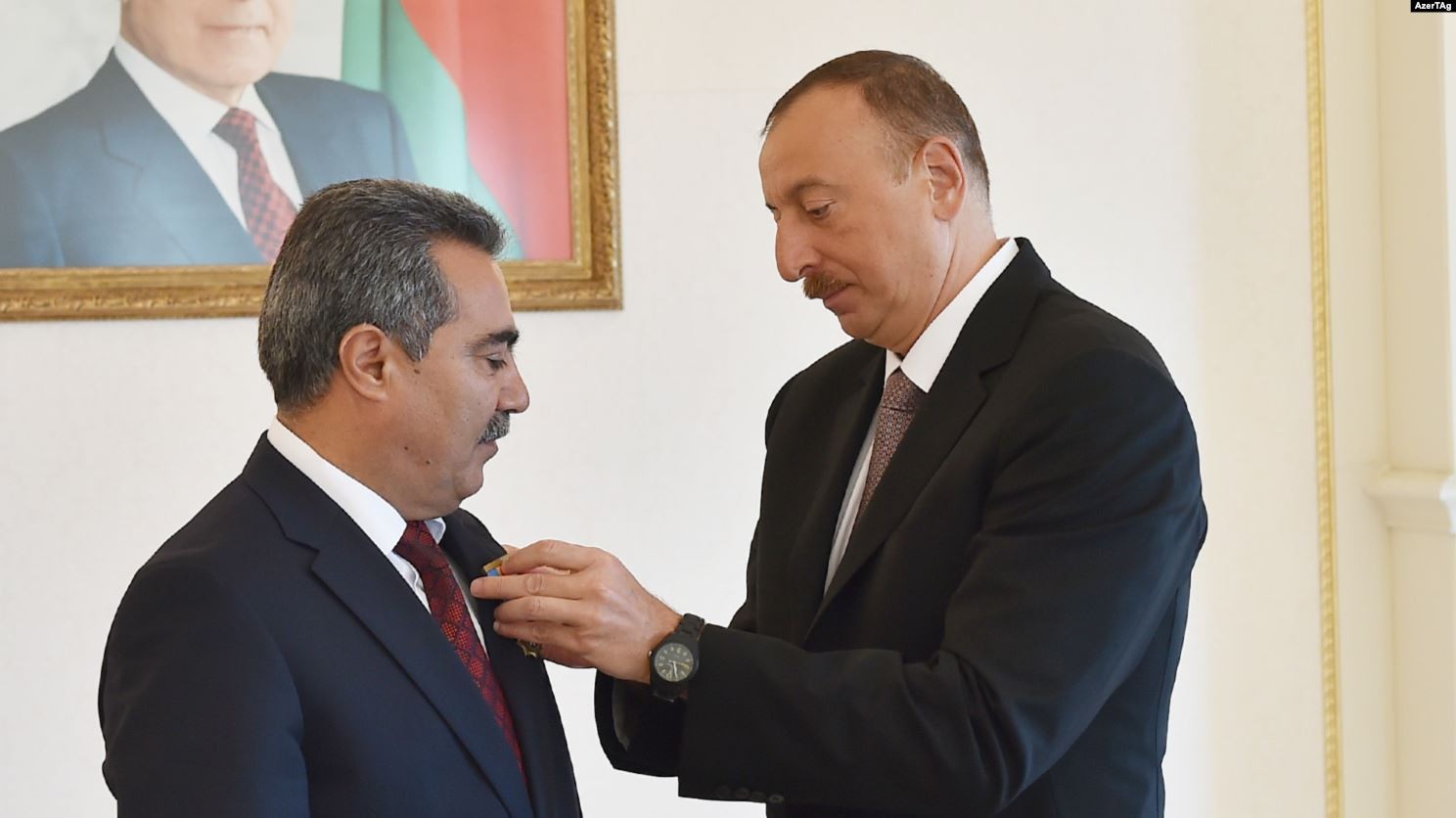 Vugar Safarli was presented an award ‘for service to the fatherland’ by President Ilham Aliyev in 2015. Photo: Azertag.