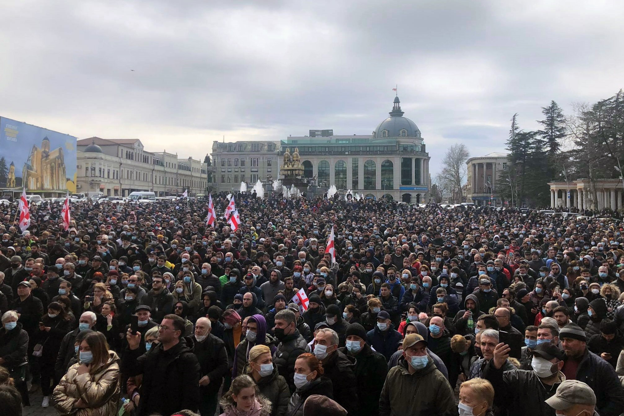 The protest in Kutaisi on 28 February. Photo: EMC.