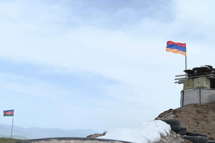 Armenian and Azerbaijani positions on the border. Photo: Arman Tatoyan. 