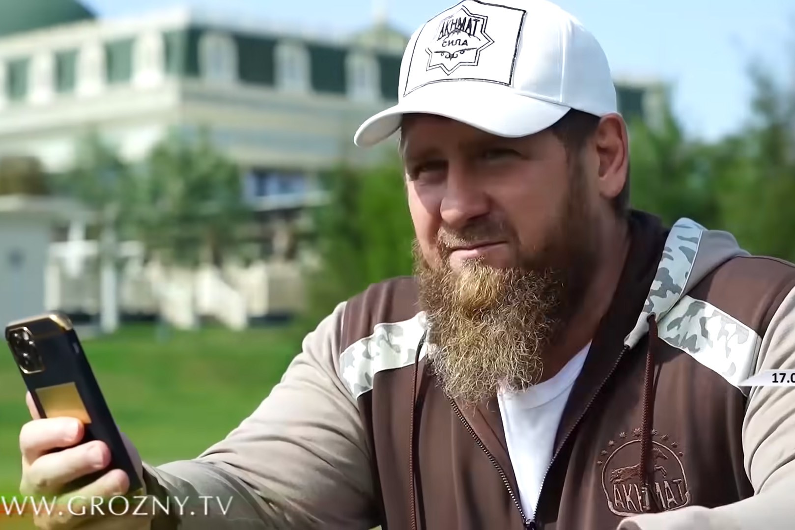 Ramzan Kadyrov. Screengrab from Grozny TV video. 