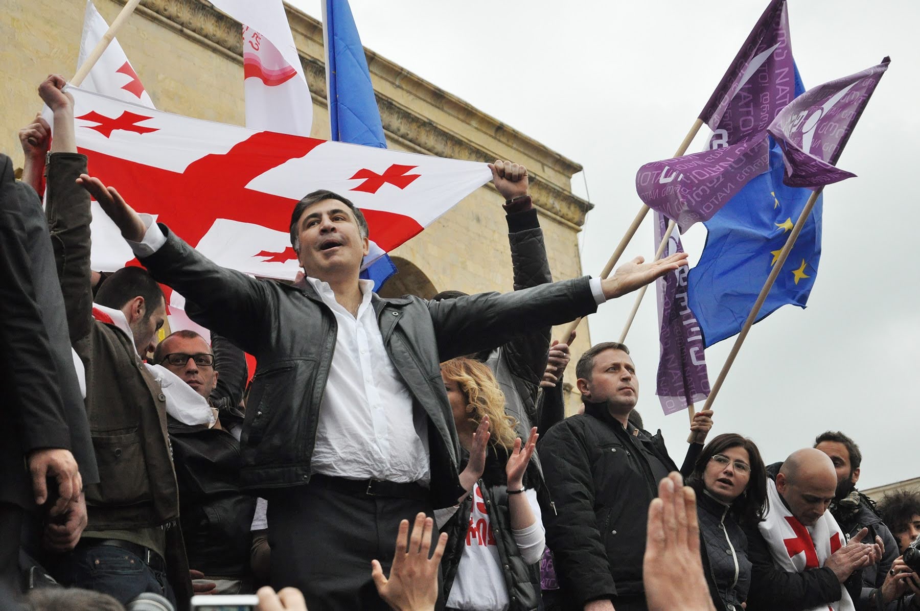 Mikheil Saakashvili in front of the Georgian Parliament in April 2013. Photo: Mariam Nikuradze/OC Media. 