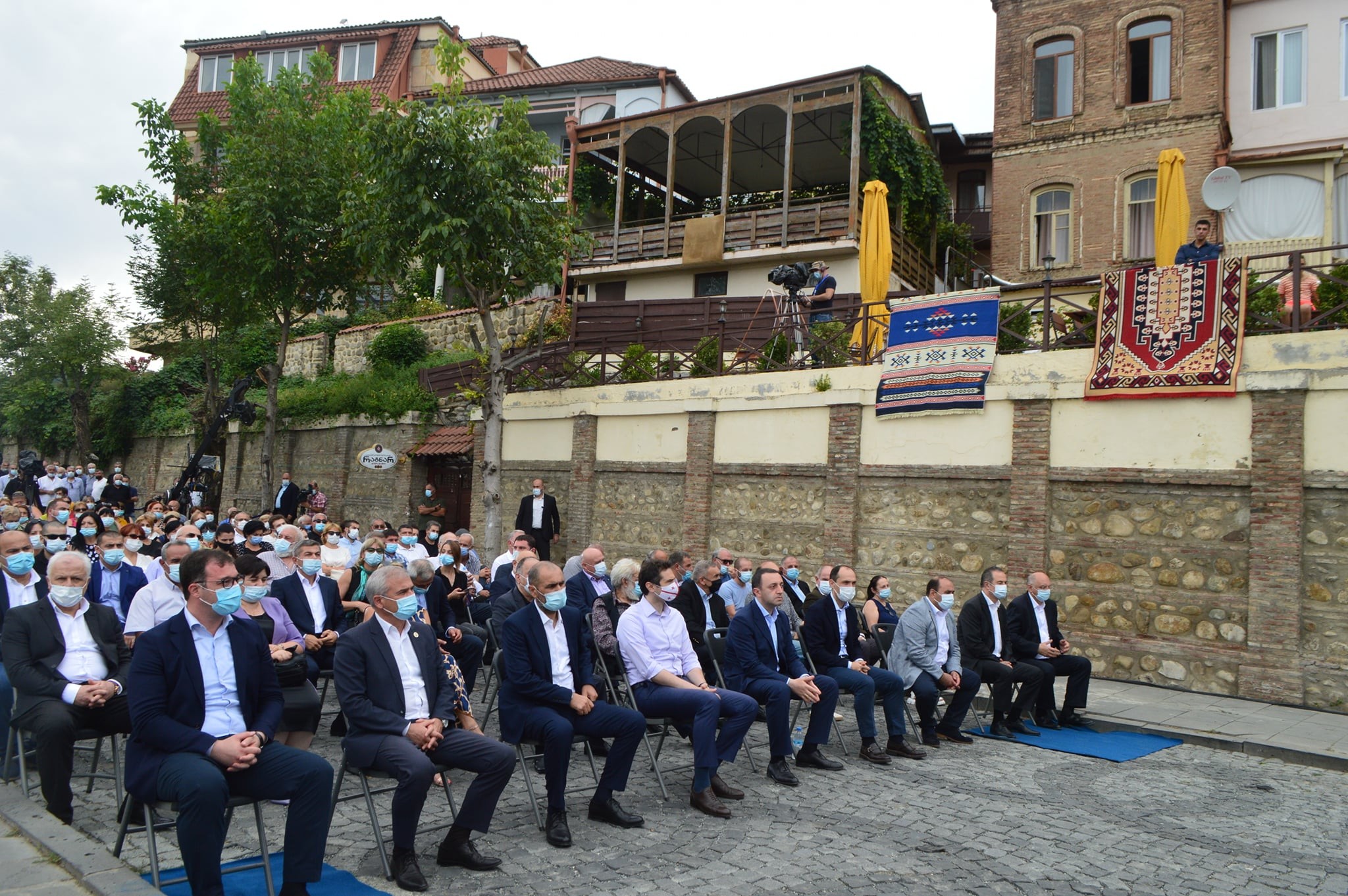 An event presenting Georgian Dream’s Sighnaghi mayoral candidate Malkhaz Begiashvili, who was allegedly recruited as an informant for the security services codenamed ‘Cherokee’.