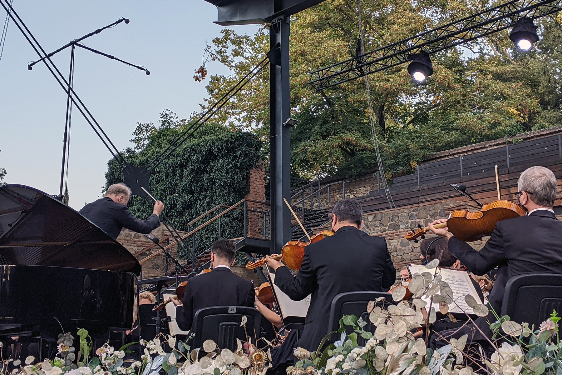 Gianandrea Noseda conducting the Georgian Philharmonic Orchestra performing at the Tsinandali Festival on the 16 September 2021. Photo: Peter Liakhov/OC Media.