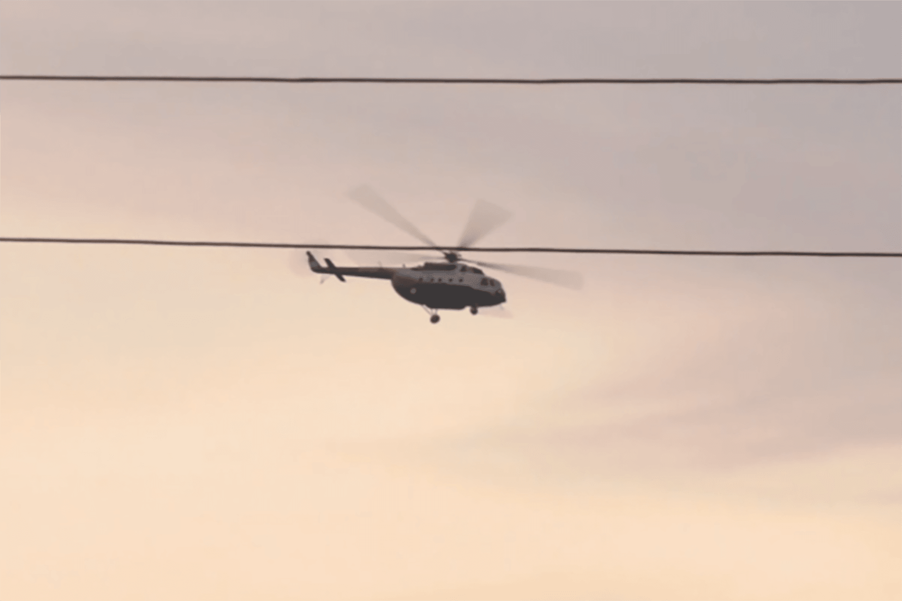 Images of a helicopter leaving Rustavi Prison published by TV Pirveli. 