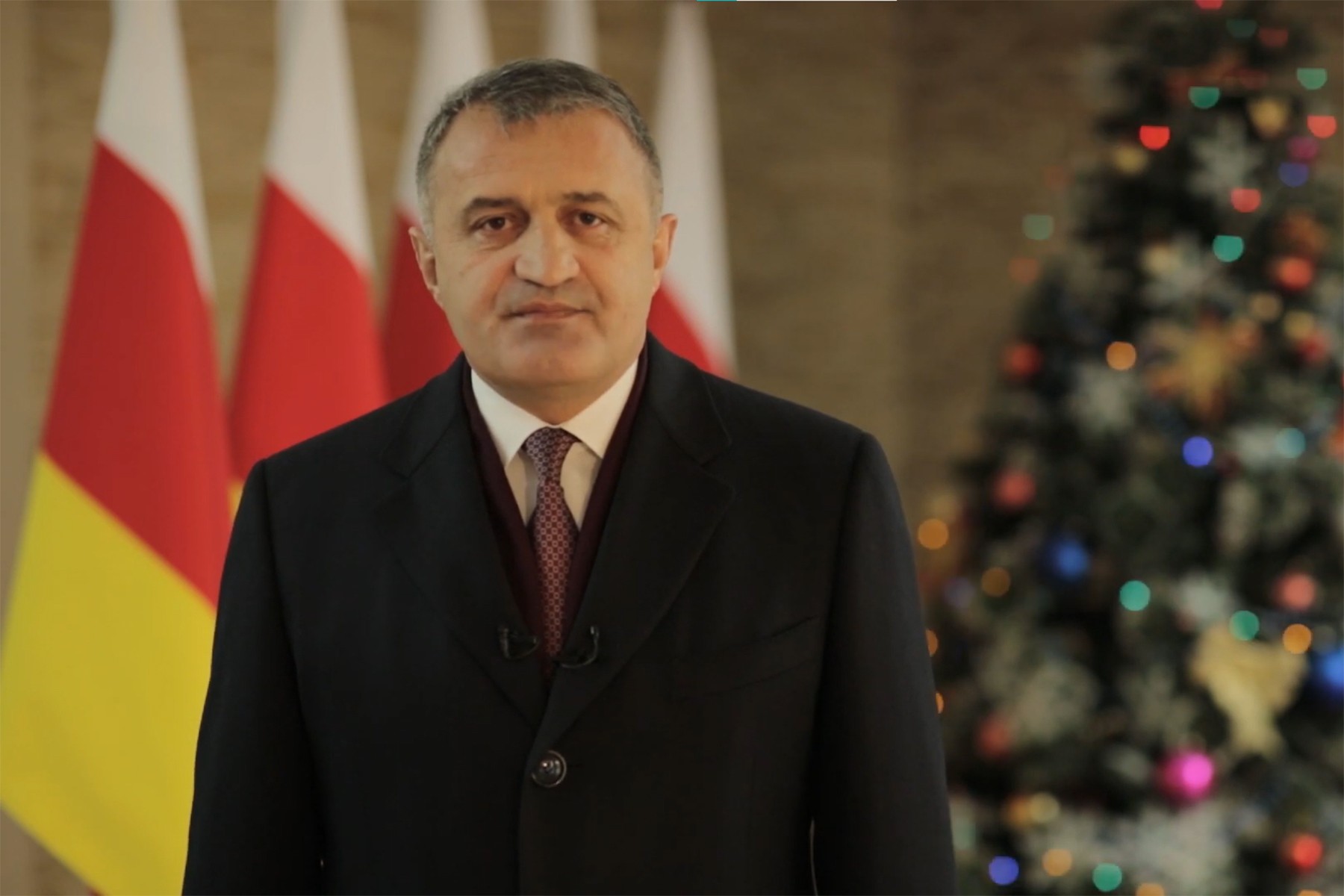 Anatoly Bibilov giving his New Year address.