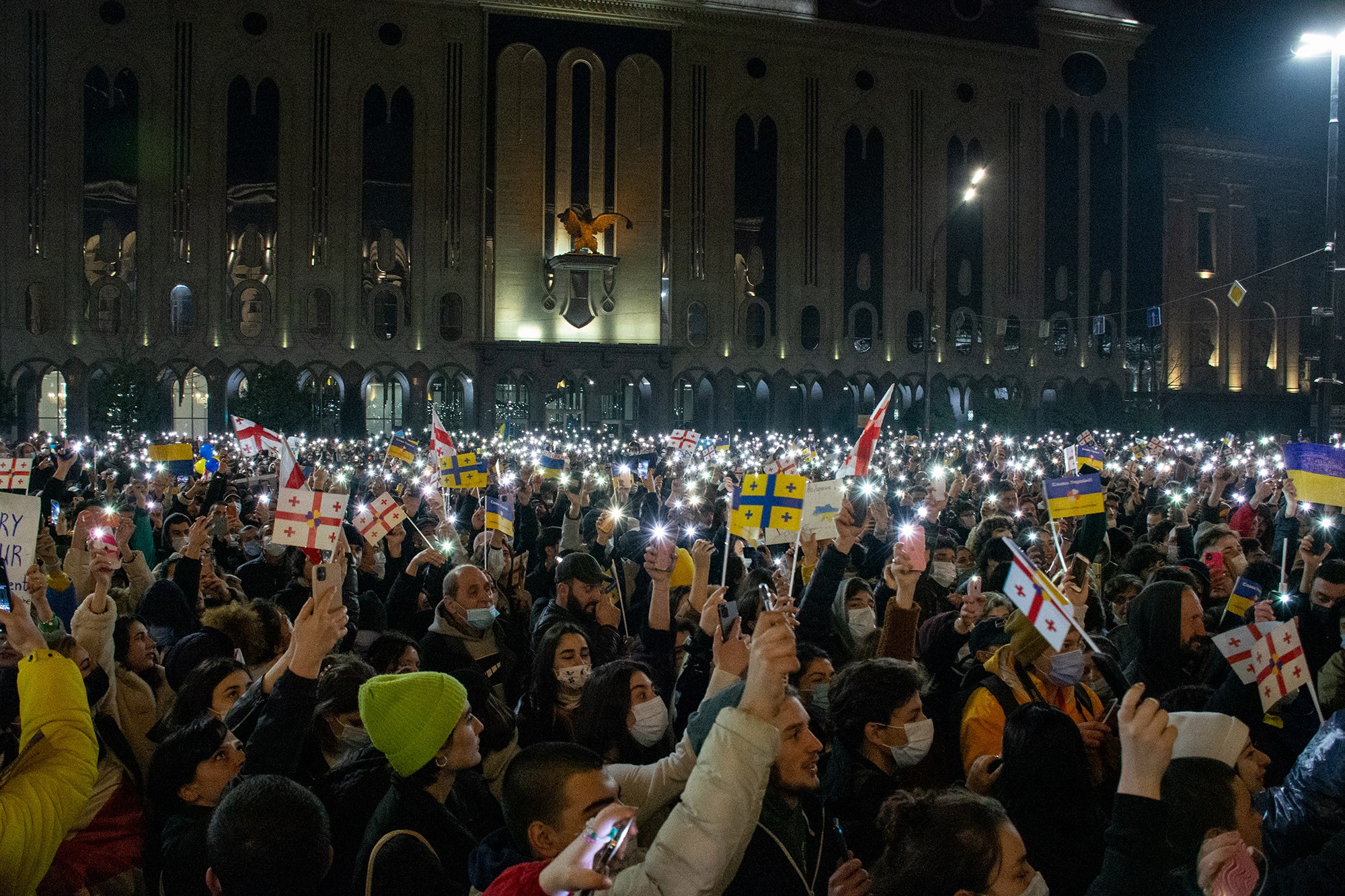 Thousands gathered in Tbilisi on 25 February 2022. Photo: Mariam Nikuradze/OC Media.