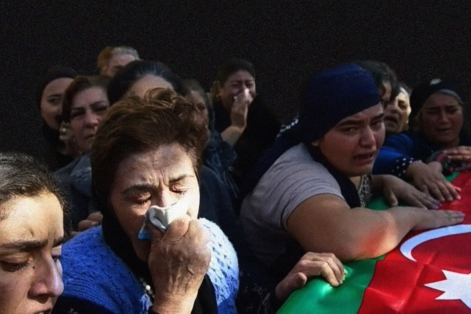 Women attending a funeral of a soldier who died in the Second Nagorno-Karabakh War.