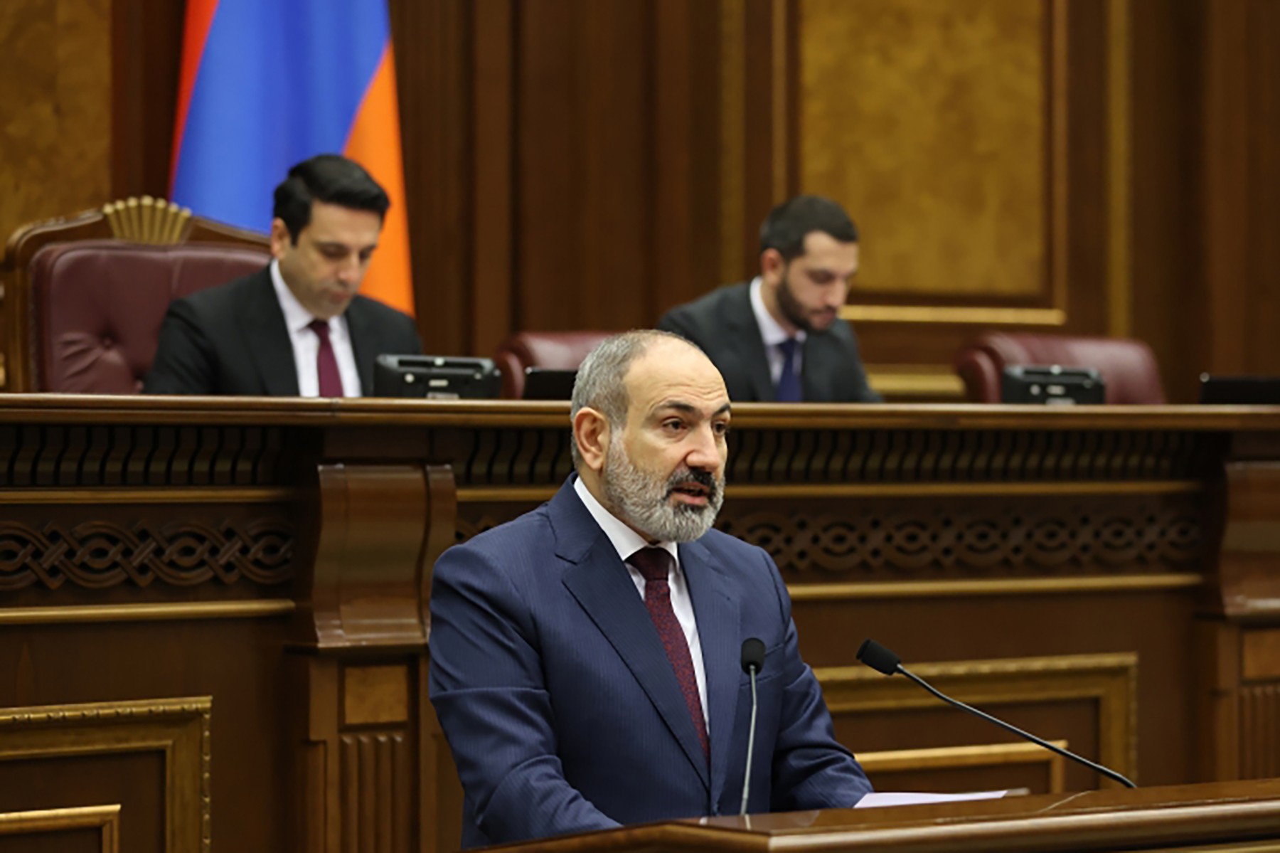 Nikol Pashinyan addresses parliament on 13 April, 2022. Photo via parliament.am