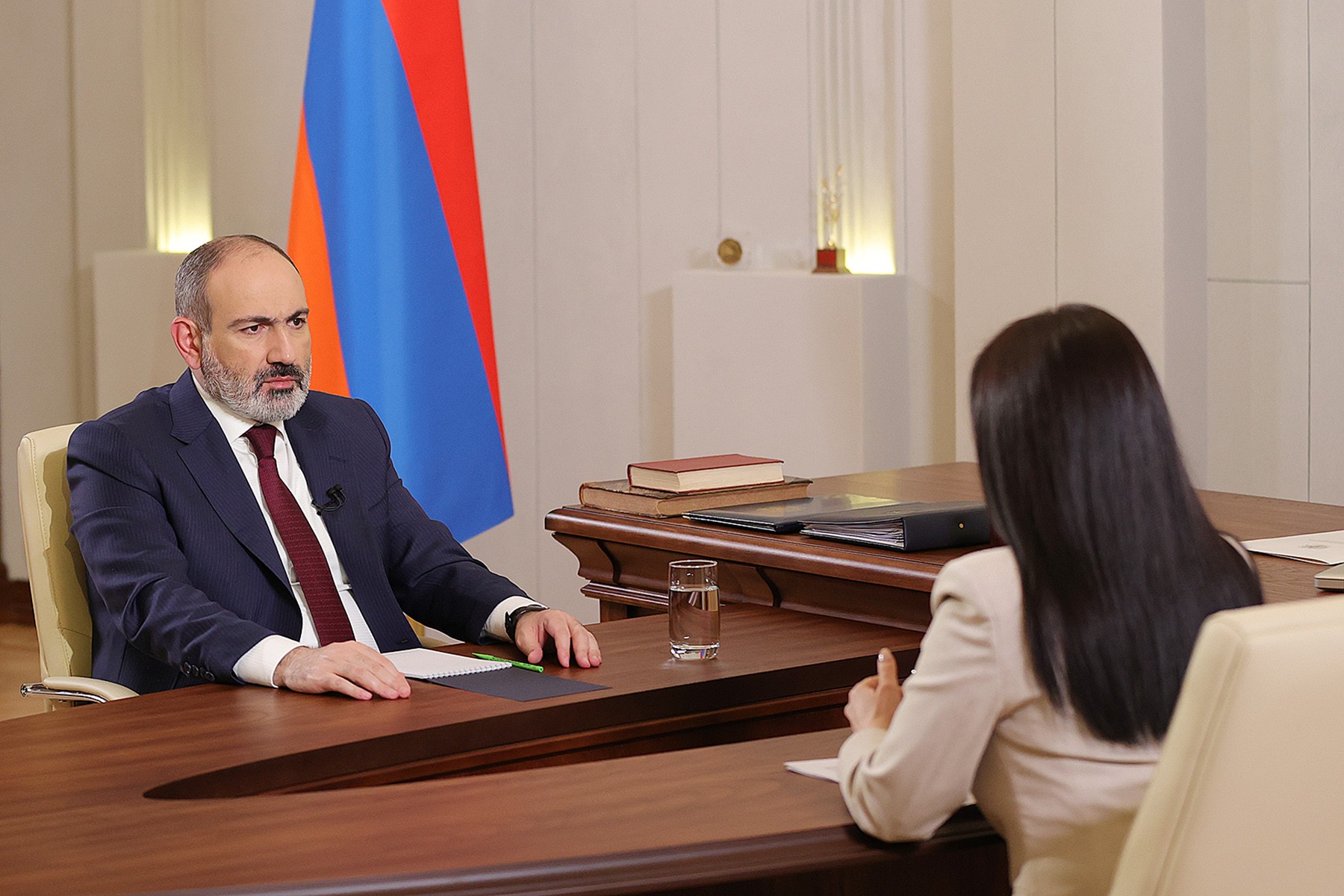 Pashinyan holding an online press conference on 24 January, 2022. Photo via primeminister.am.