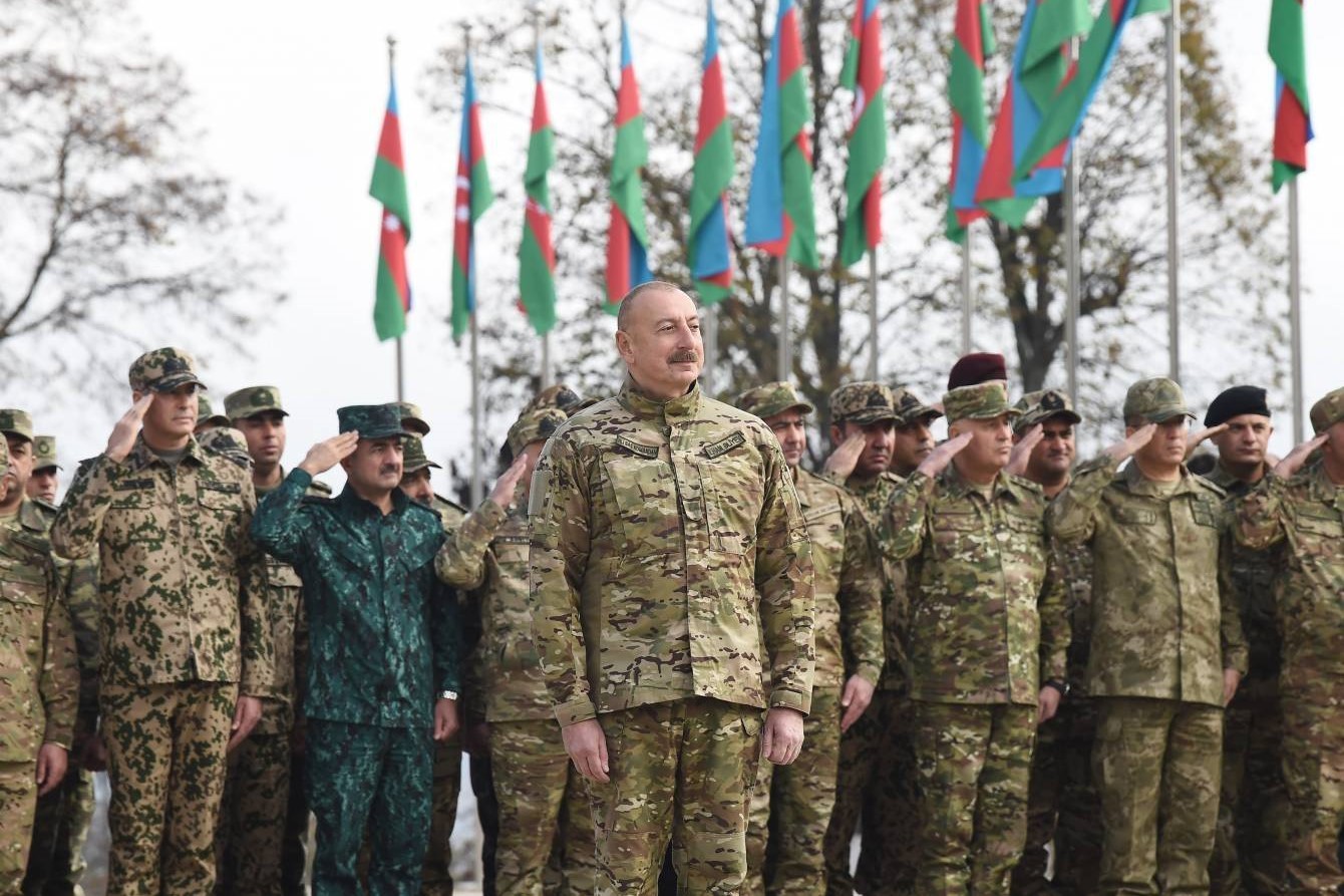Ilham Aliyev at the ‘Victory Day’ ceremony in Shusha on 8 September 2022. Photo: President.az