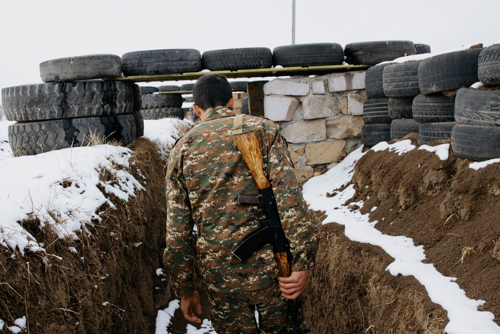 An Armenian soldier on the border with Azerbaijan in the southern Syunik  Province. Photo: Tom Videlo/OC Media.