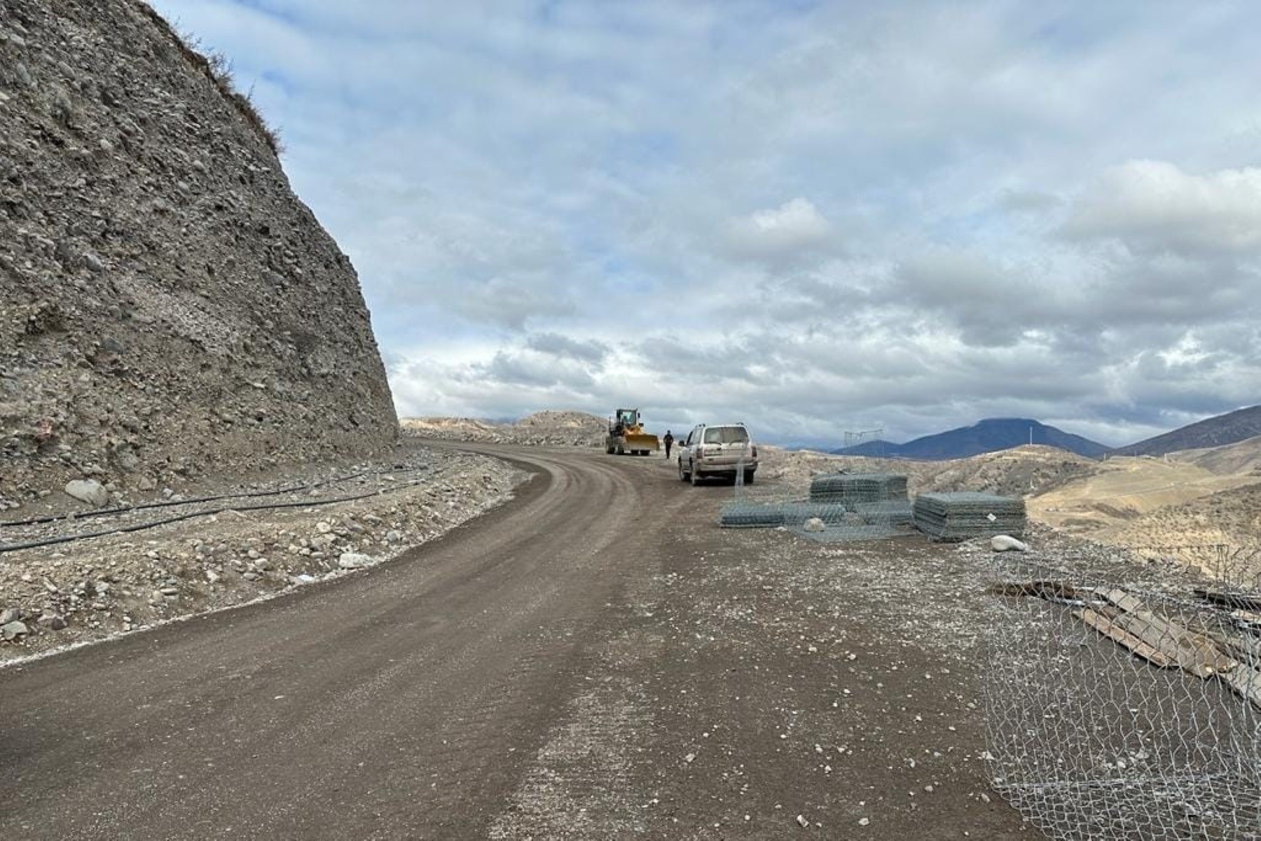 A new section of the Lachin Corridor under construction near the Armenian border. Photo: David Galstyan/Twitter