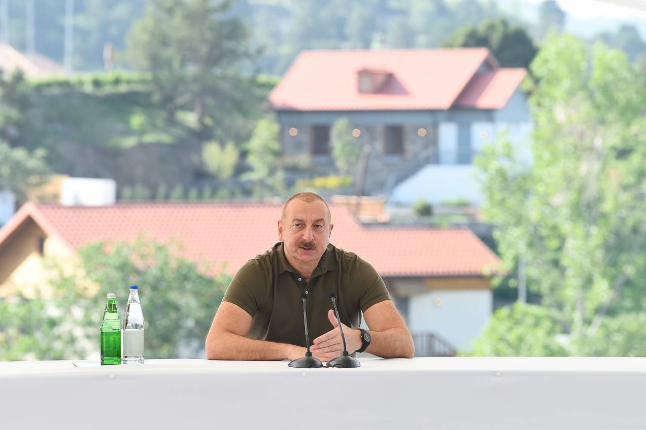 Azerbaijani President Ilham Aliyev in Lachin. Image via Azerbaijani Presidency.