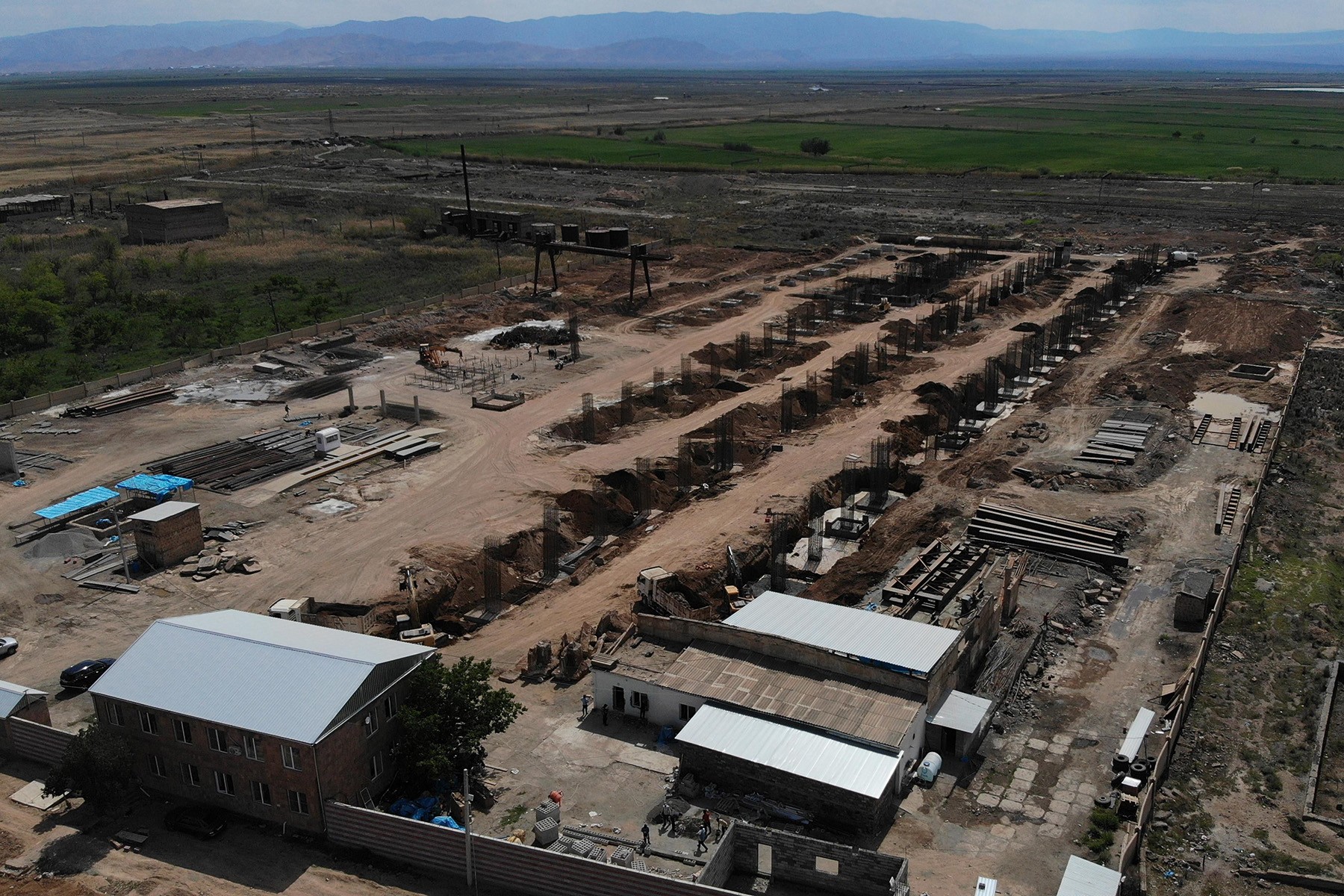 The construction site of the Yeraskh steel plant. Photo: GTB Steel via Hetq.