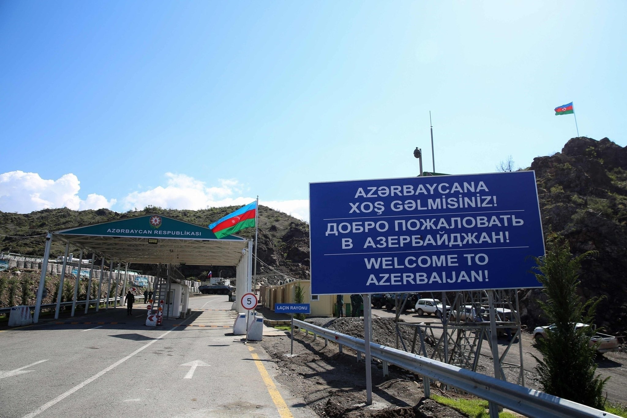 The Azerbaijani checkpoint at the entrance to the Lachin Corridor. Photo:  Foreign Ministry of Azerbaijan.