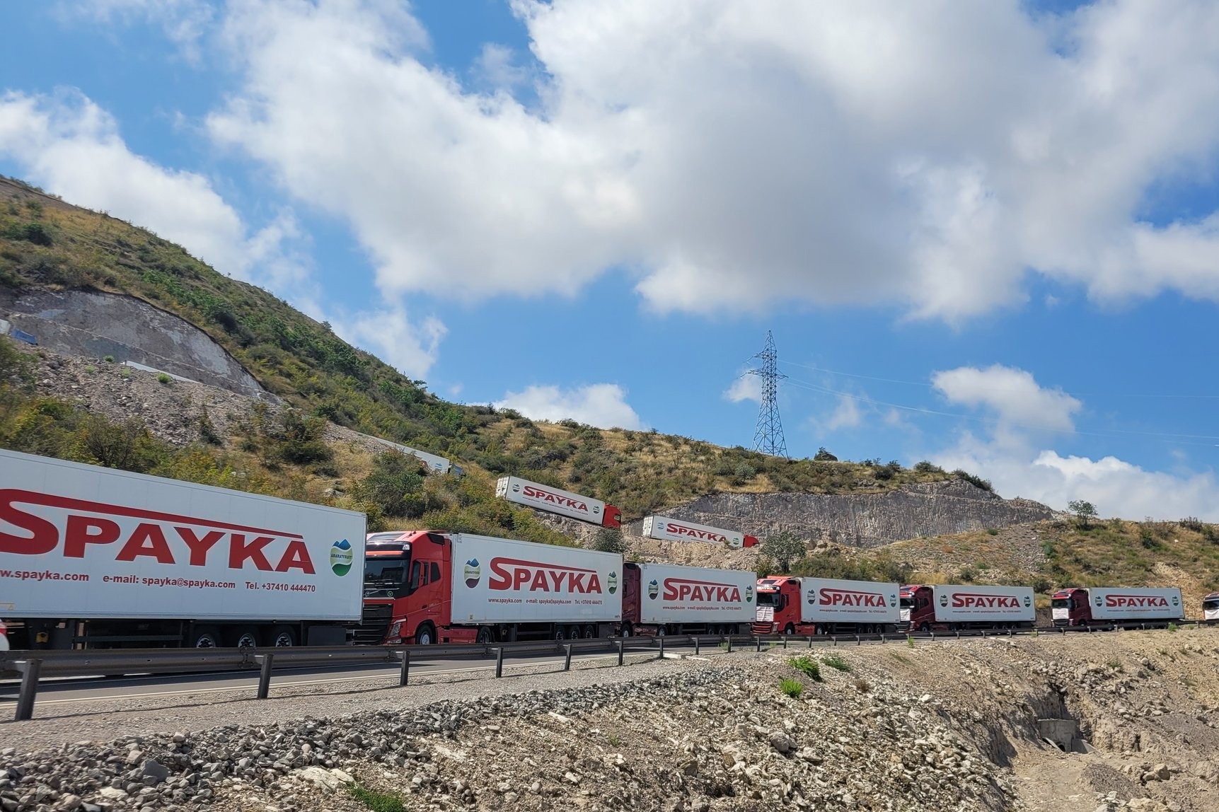 The French humanitarian aid convoy to Nagorno-Karabakh. Image via social media.