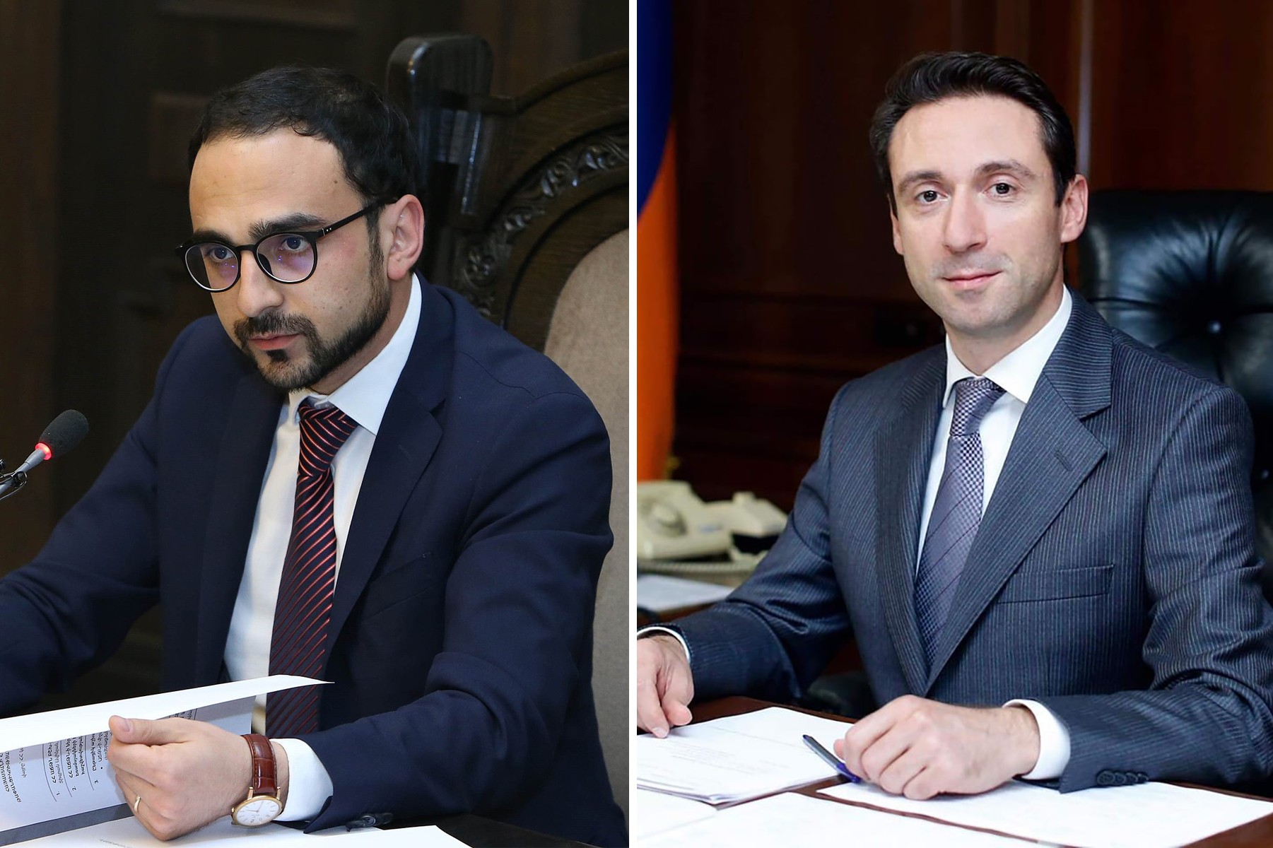 Civil Contract mayoral candidate Tigran Avinyan and National Progress candidate Hayk Marutyan.