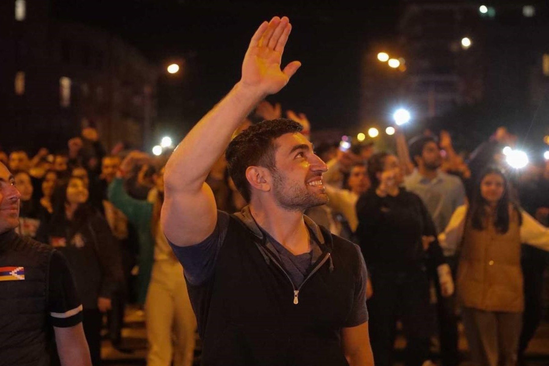 Levon Kocharyan at a protest demanding the government's resignation in May 2022. Photo via Levon Kocharyan/Telegram