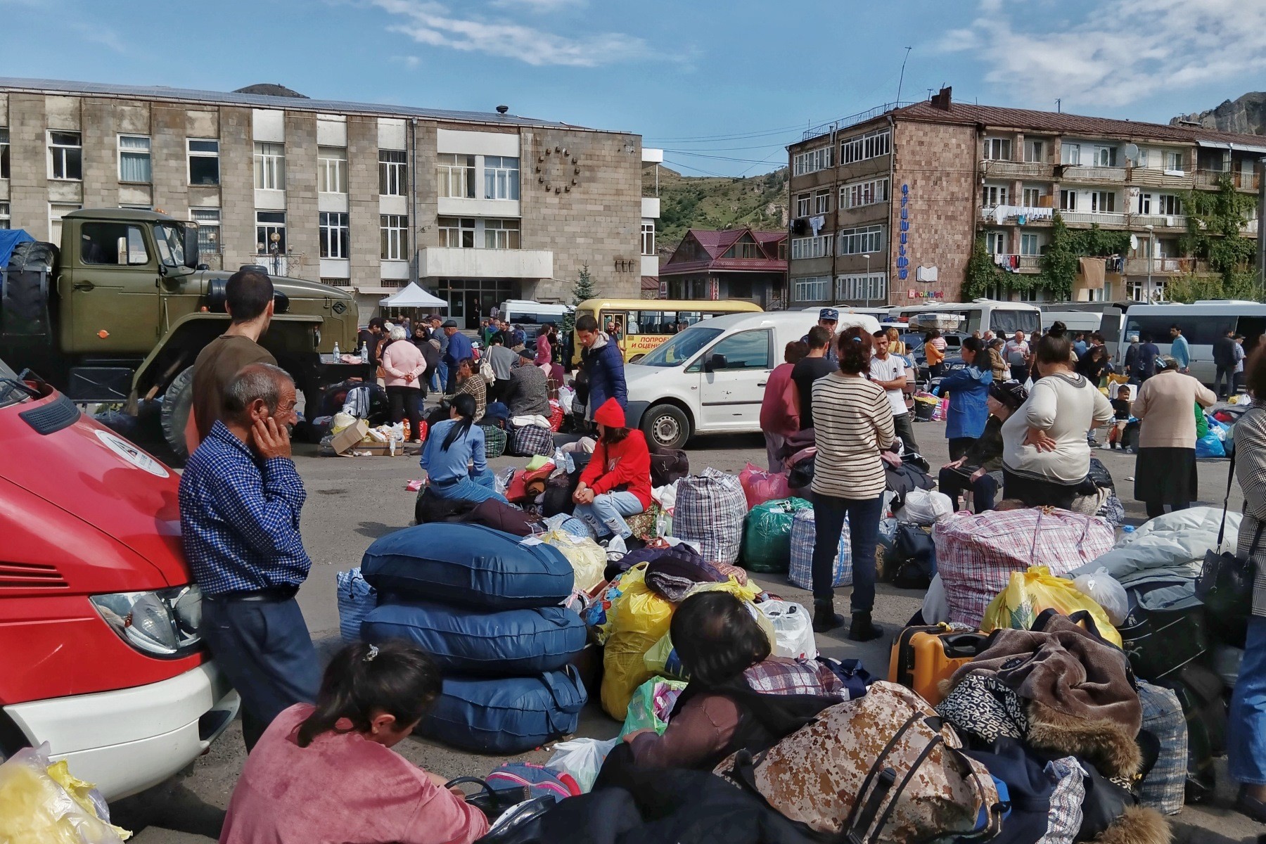 Nagorno-Karabakh Armenians in Goris, south-east Armenia, in September 2023. Photo: Arshaluys Barseghyan/OC Media