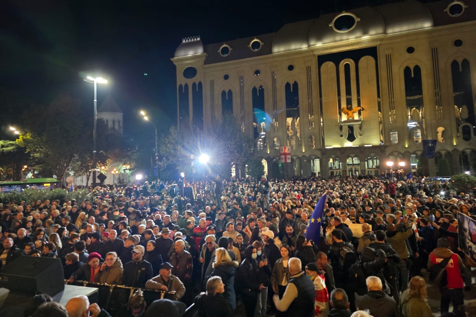 A demonstration against election results on Rustaveli Avenue, Tbilisi. Mariam Nikuradze/OC Media.