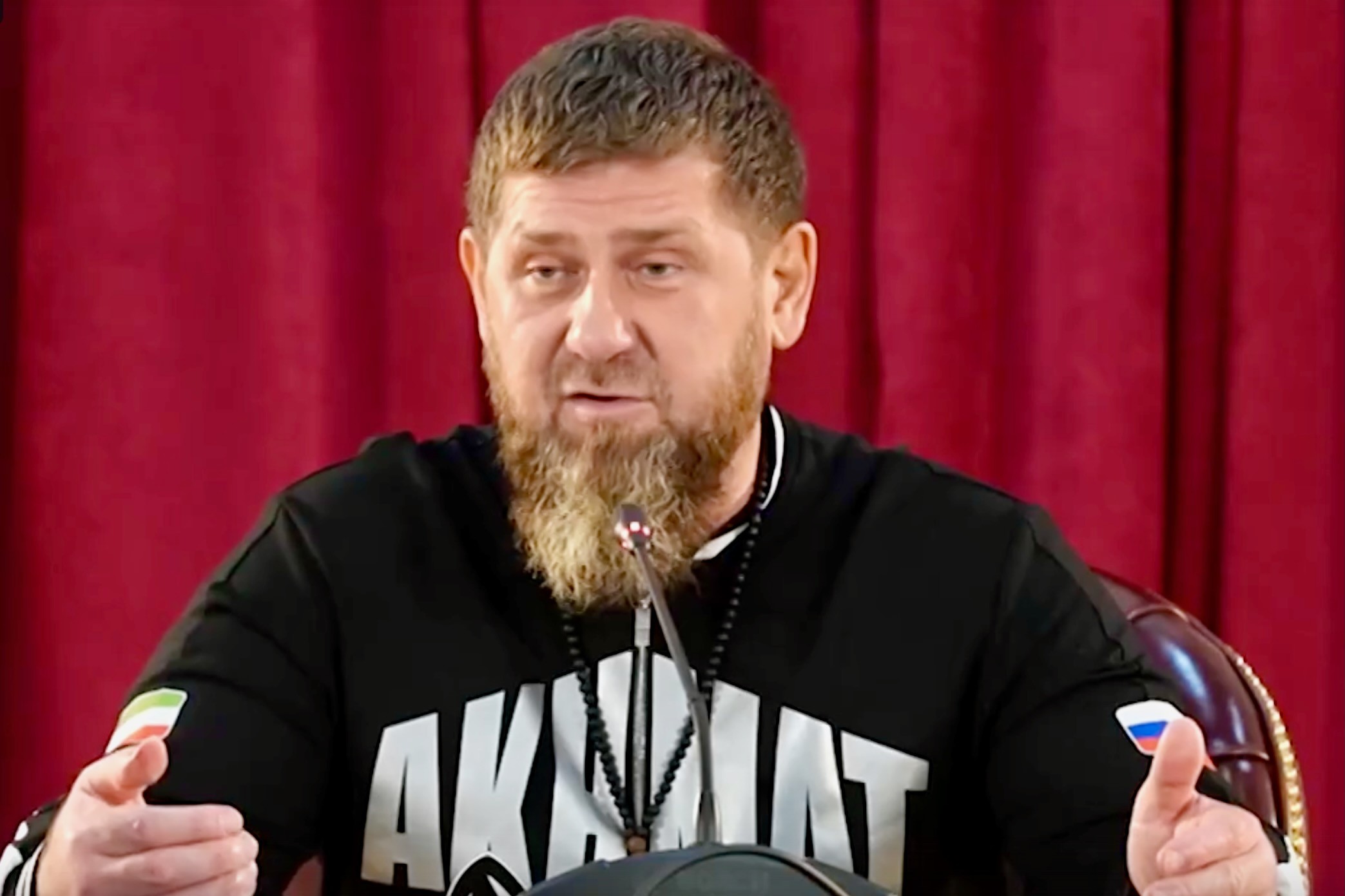 Ramzan Kadyrov. Screengrab from the official 9 October meeting footage.