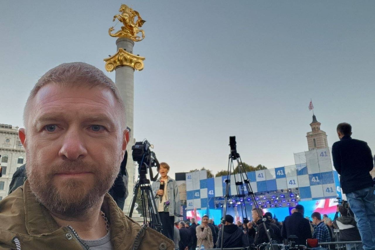 Russian propagandist Alexander Malkevich in Tbilisi. Image via social media.