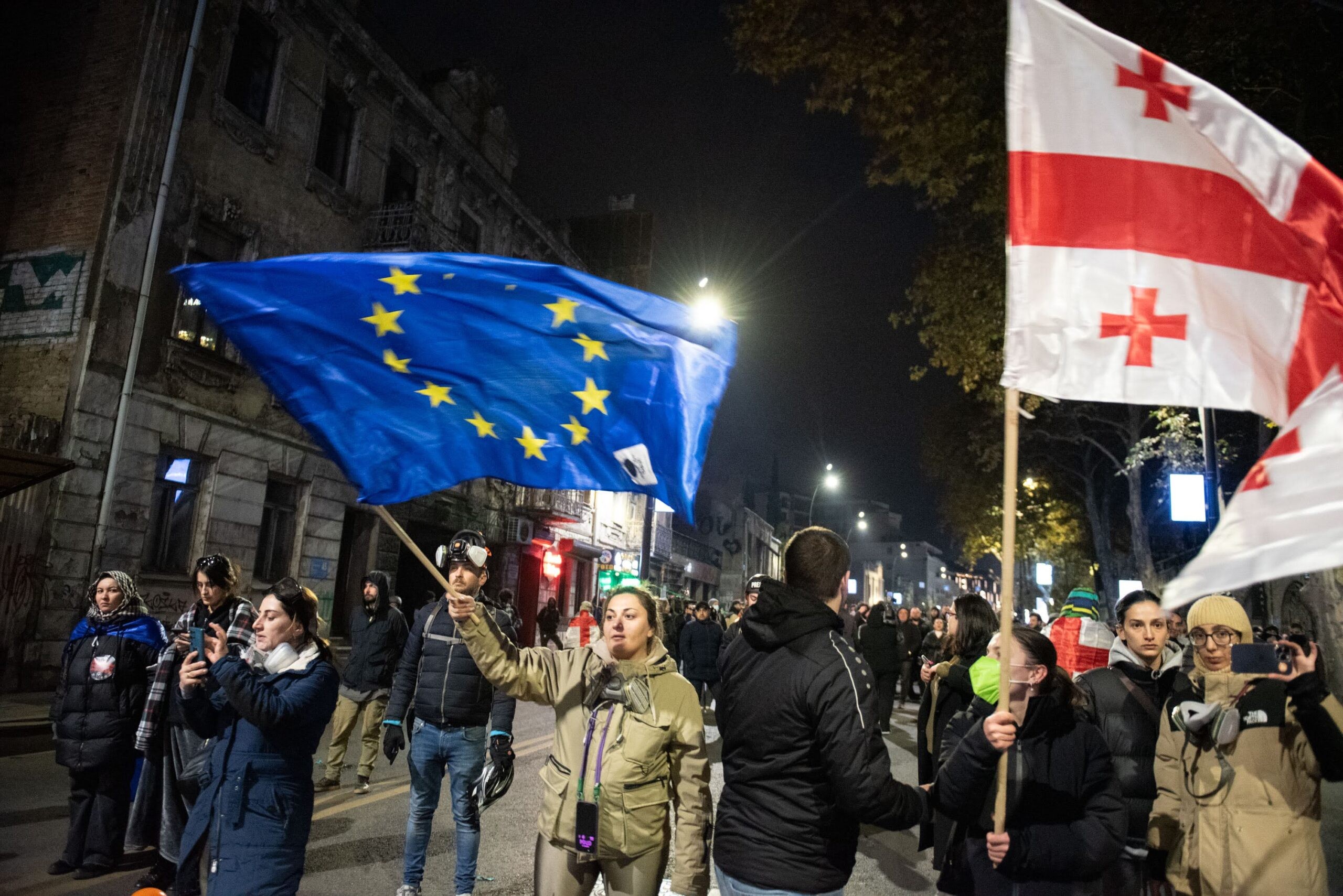 A protest against electoral violations in Tbilisi on 19 November. Photo: Mariam Nikuradze/OC Media.