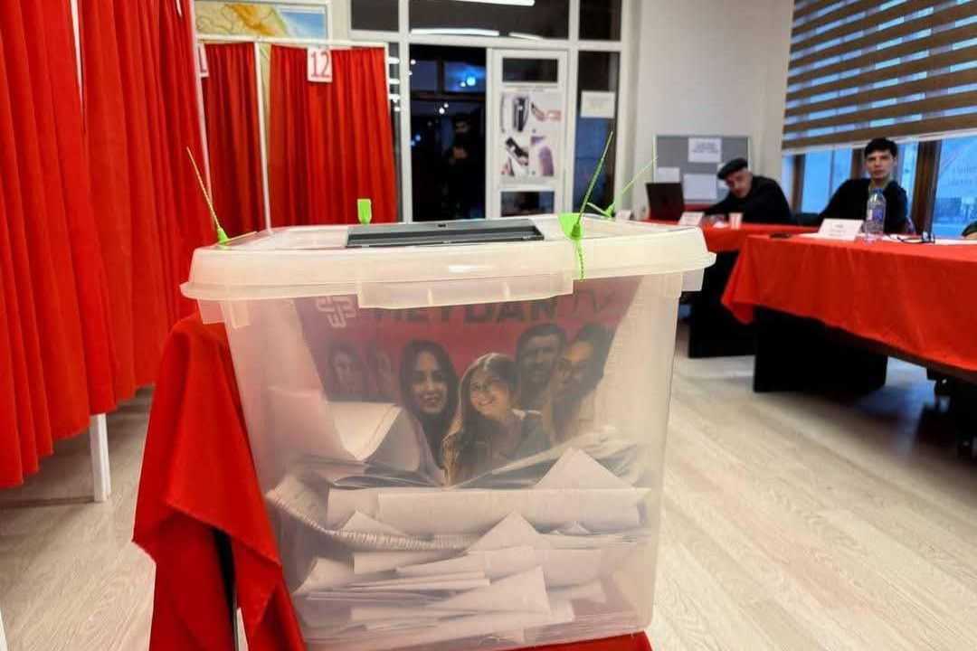 On 29 January, Azerbaijan has held municipal elections. A photograph of the arrested Meydan TV journalists was thrown into a ballot box at one of the polling stations in Baku. Photo: Shahla Karim.