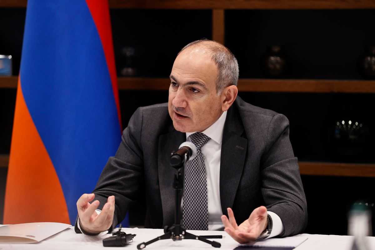 Armenian Prime Minister Nikol Pashinyan during a meeting with the Armenian community in Switzerland. Official photo.