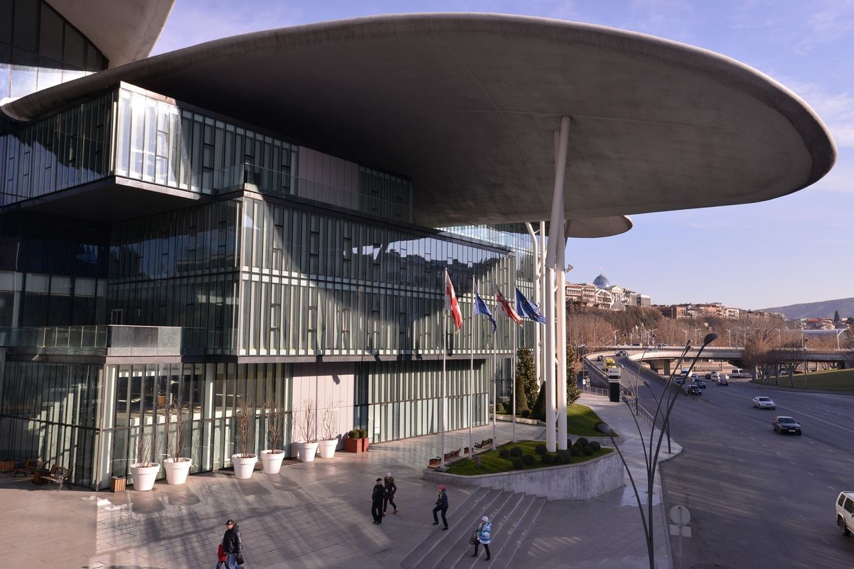 Tbilisi's Public Service Hall, where the National Bank is located. Photo: Tamuna Chkareuli/OC Media.