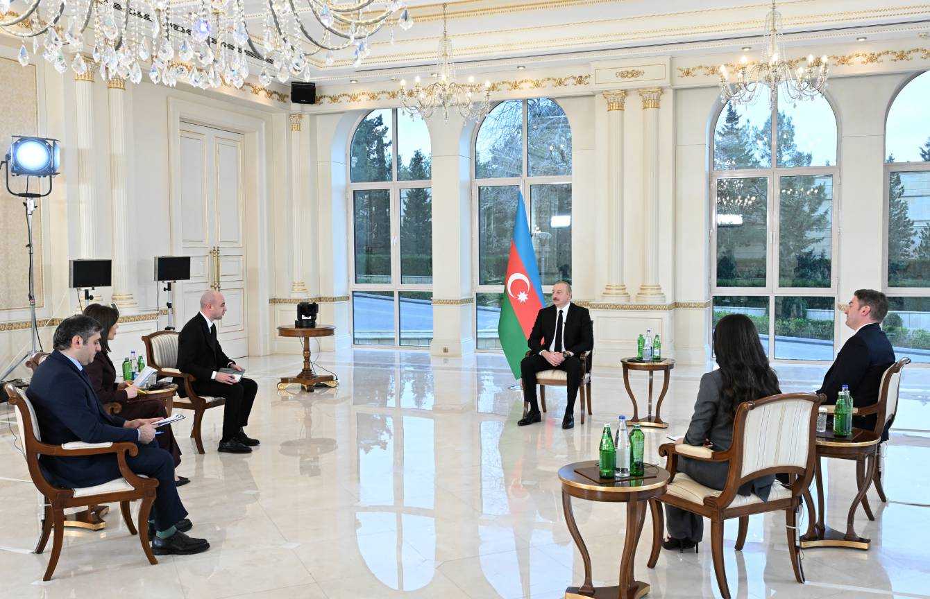 Ilham Aliyev during the interview with local media outlets on 7 January