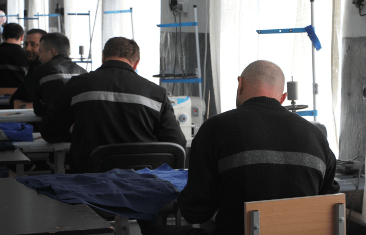 Inmates of correctional Colony No. 2 in the Chechen settlement of Chernokozovo. Photo: Grozny-Inform.ru