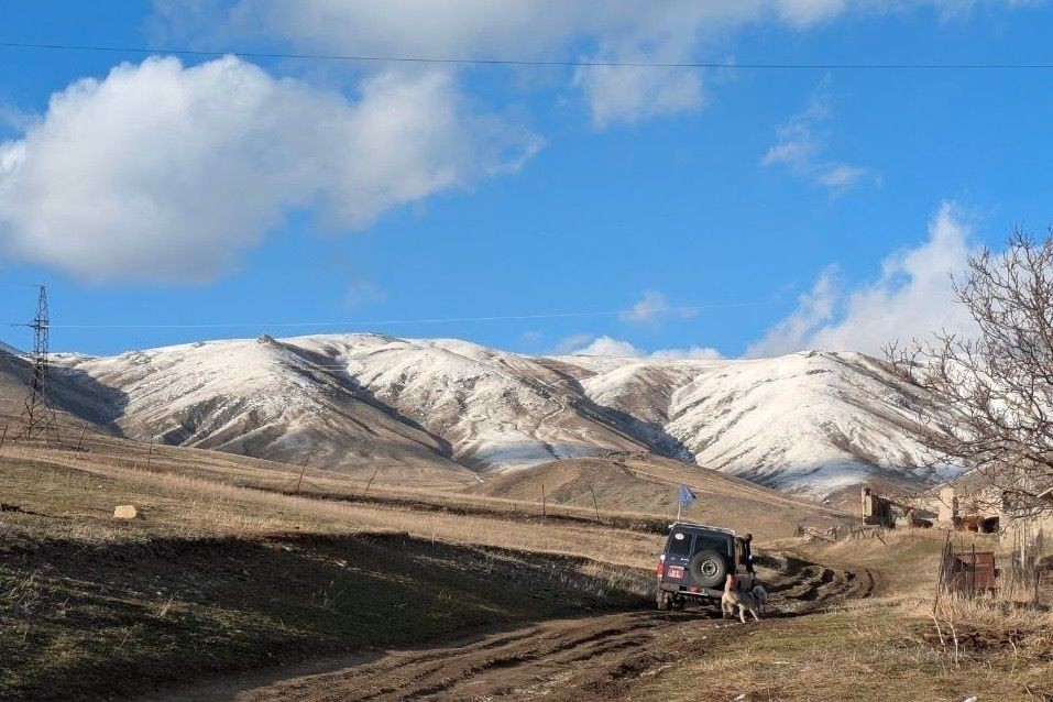EU Mission in Armenia patrolling in Kutakan, where shootings were heard. Photo by Gevorg Tosunyan, CivilNet.