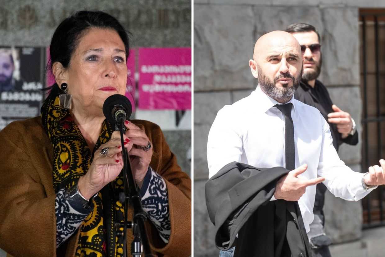 Salome Zourabichvili (left) and Levan Khabeishvili (right).