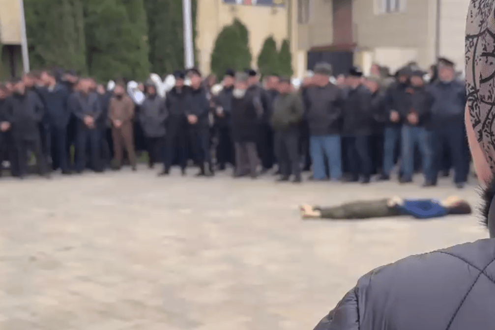 Rally in Achkoy-Martan, Screengrab from video.