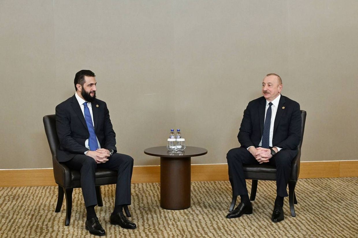 Ahmad al-Sharaa and Ilham Aliyev during the meeting in Antalya. Photo: Official photo. 