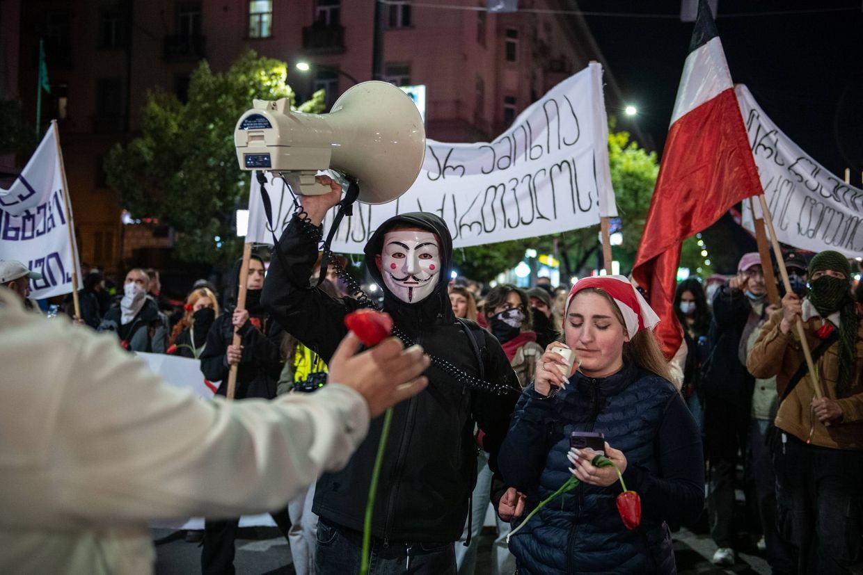 Student march in Tbilisi commemorating 9 April 1989 massacre. Photo: Mariam Nikuradze/OC Media.